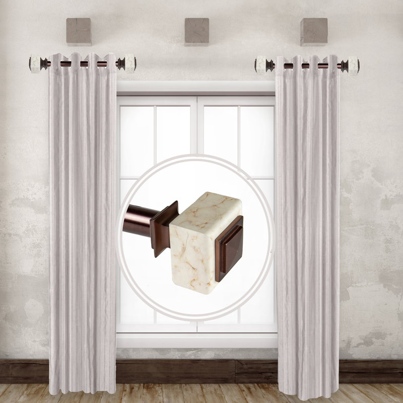 Stainless Steel Adjustable Single Curtain Rod, Bronze