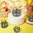 4-piece Mini Black Crown Cake Toppers