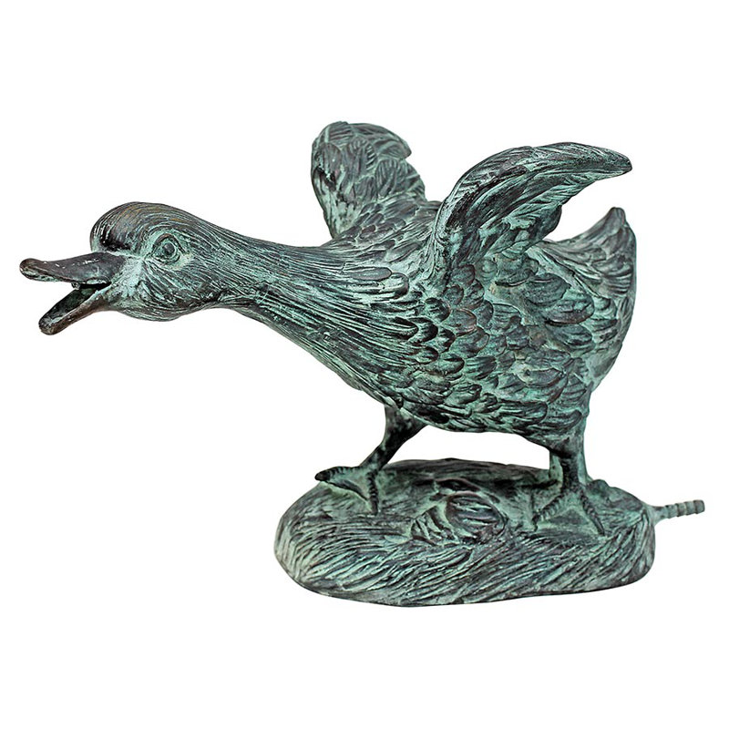 The Lindell Pond Running Duck Cast Garden Statue