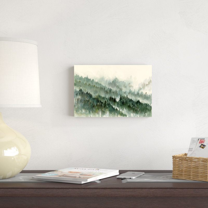 Forêt / aquarelle, H 12 po x l 18 po, Toile tendue, Sans cadre