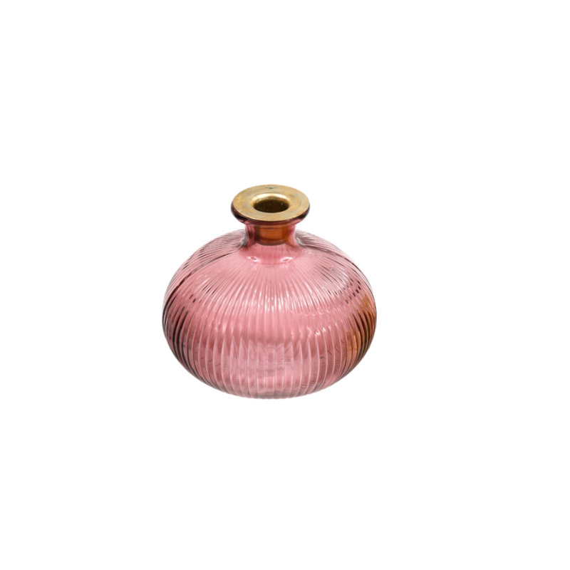 Glass Tabletop Candlestick, Pink