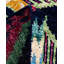 Tapis unique bleu marine / rose / jaune / ivoire surteint de 4 pi 1 po x 6 pi 2 po Overdyed