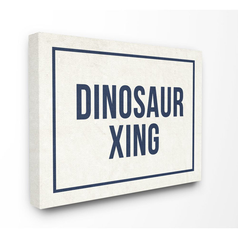 « dinosaur crossing », art de style mot pour enfants Stevenson, H 30 po x l 40 po x P 1,5 po, Toile