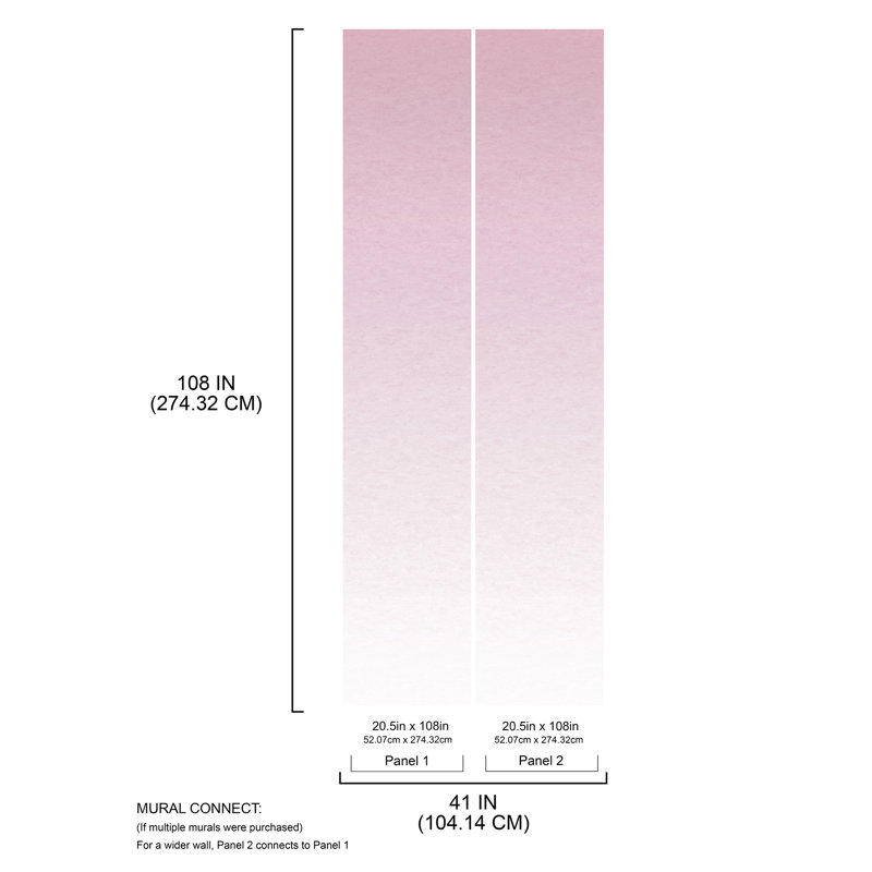 Pink Aura Ombre Peel and Stick Wall Mural