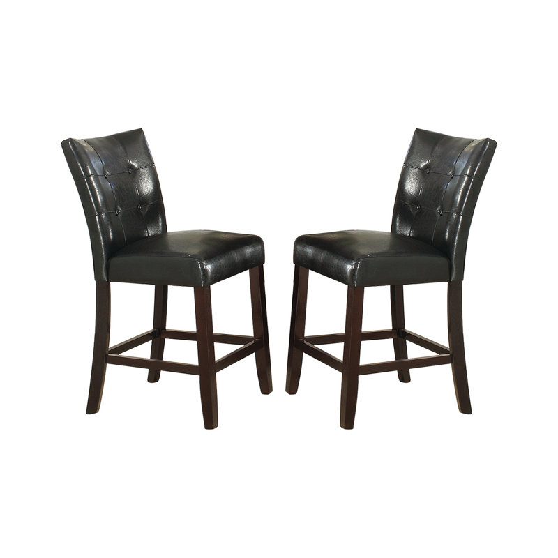 Chaise de salle à manger rembourrée en cuir (ensemble de 2)