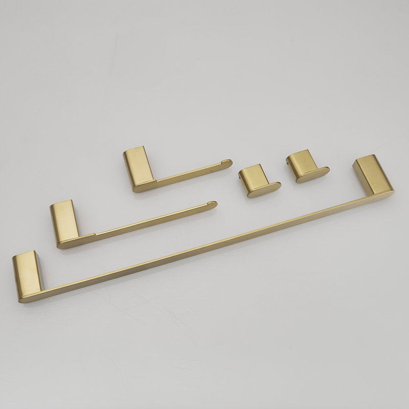 1 5 - Piece Bathroom Hardware Set, Brushed Gold