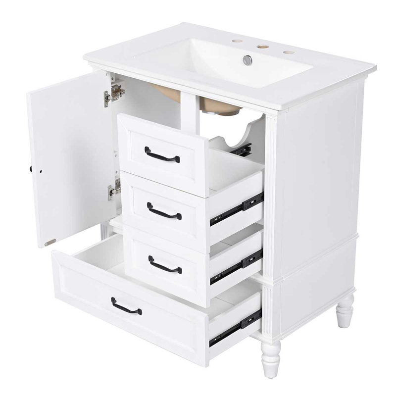 Meuble-lavabo 30 po avec lavabo, armoire et trois tiroirs