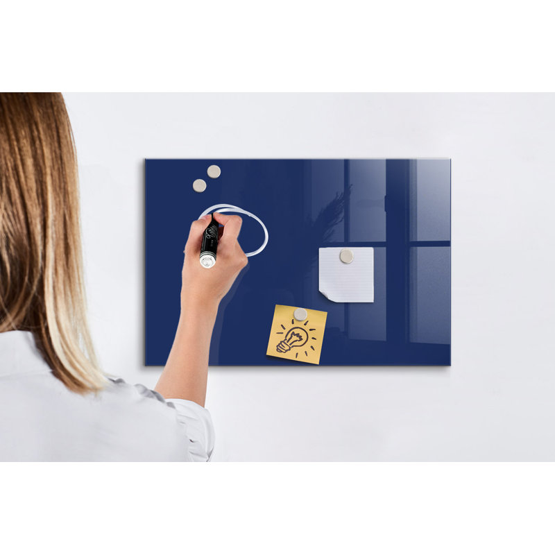 Magnetic Glass Dry Erase Board, Blue