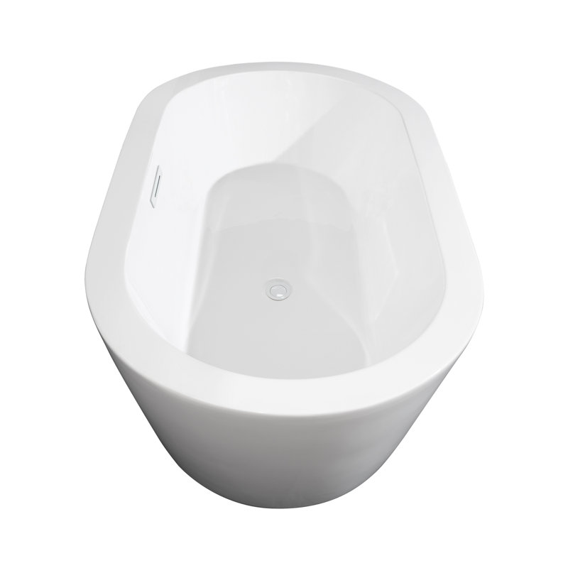 Mermaid 60'' x 29'' Soaking Acrylic Bathtub, White, Shiny White