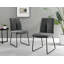 Round Concrete Effect & Black Legs Dining Table With Storage Shelf & 4 Luxury Velvet Dining Chairs-73584462