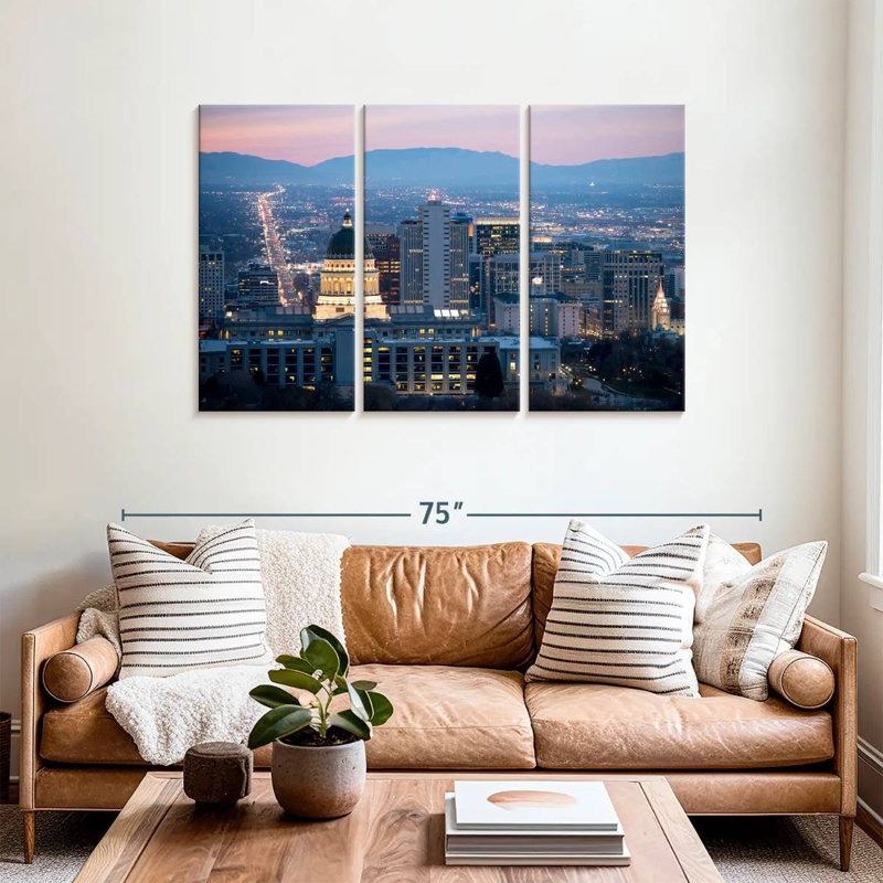 Salt Lake City At Dawn, H 36 po x l 57 po