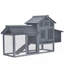 Cage à poulailler 59 po en forme de poulailler 59 po pour l'extérieur avec 2 portes, nichoir et plateau amovible, gris-127317677