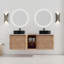 Meuble-lavabo mural 60 po avec lavabo d'art en céramique et 1 tablette de rangement, porte à fermeture en douceur, emballage KD, contreplaqué
