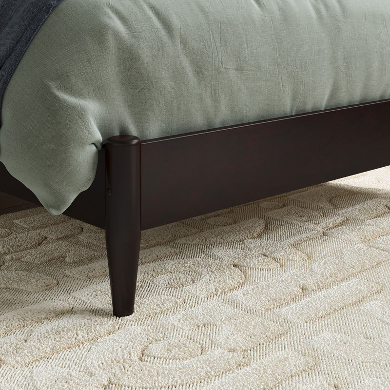 Lit plateforme en bois massif Audriel, Espresso, Simple