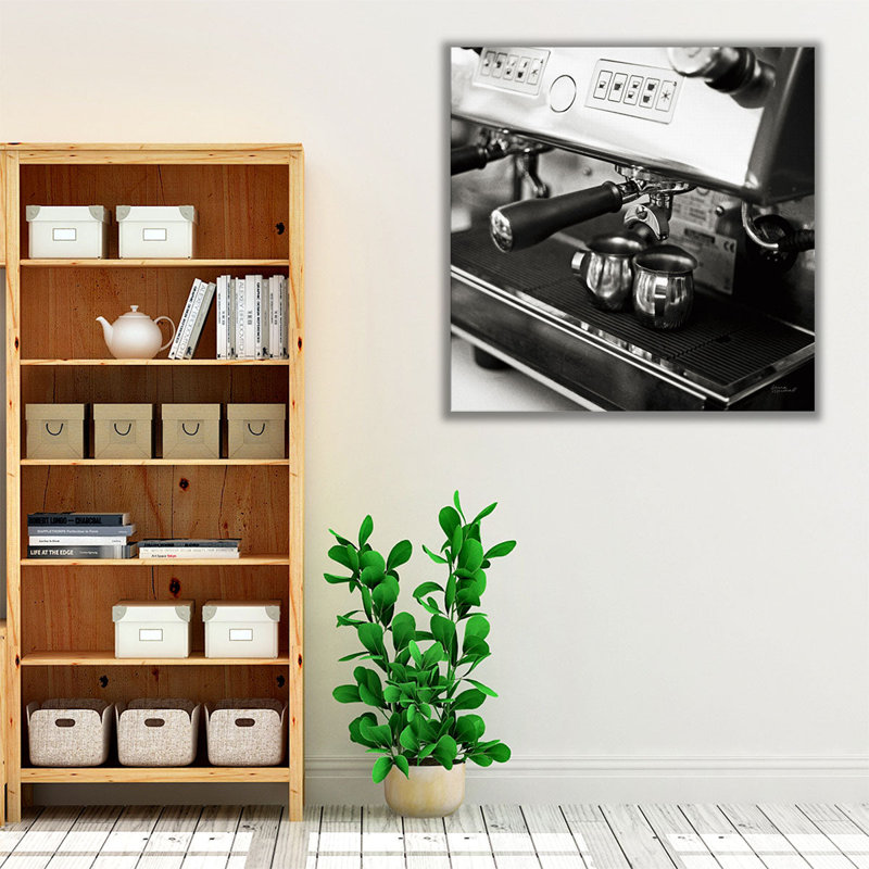 «Coffeehouse I Black and White», reproduction d'art sur toile, H 12 po x l 12 po