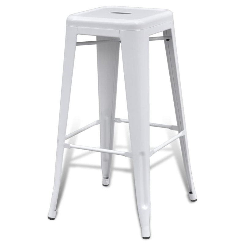 Hullinger Counter Stool with Metal Frame, White