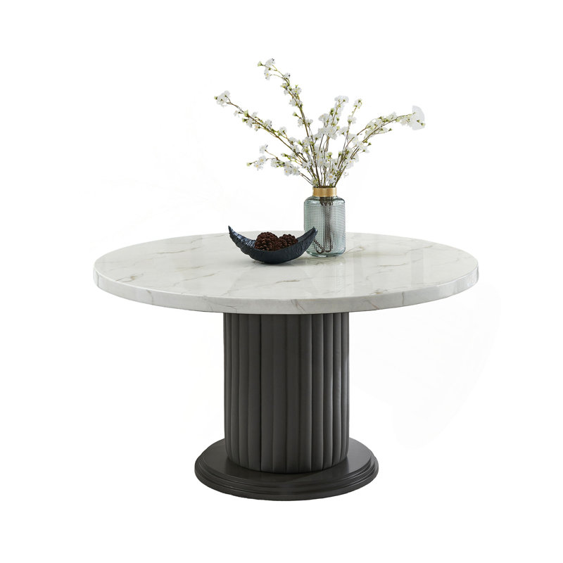 Table de salle à manger 54 po, White / Grey