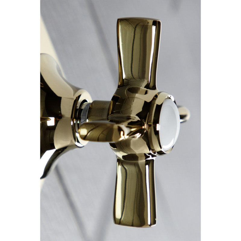 Kingston Brass Single-Handle Wall Mount Three-Way Diverter Valve with Trim Kit, Polished Brass