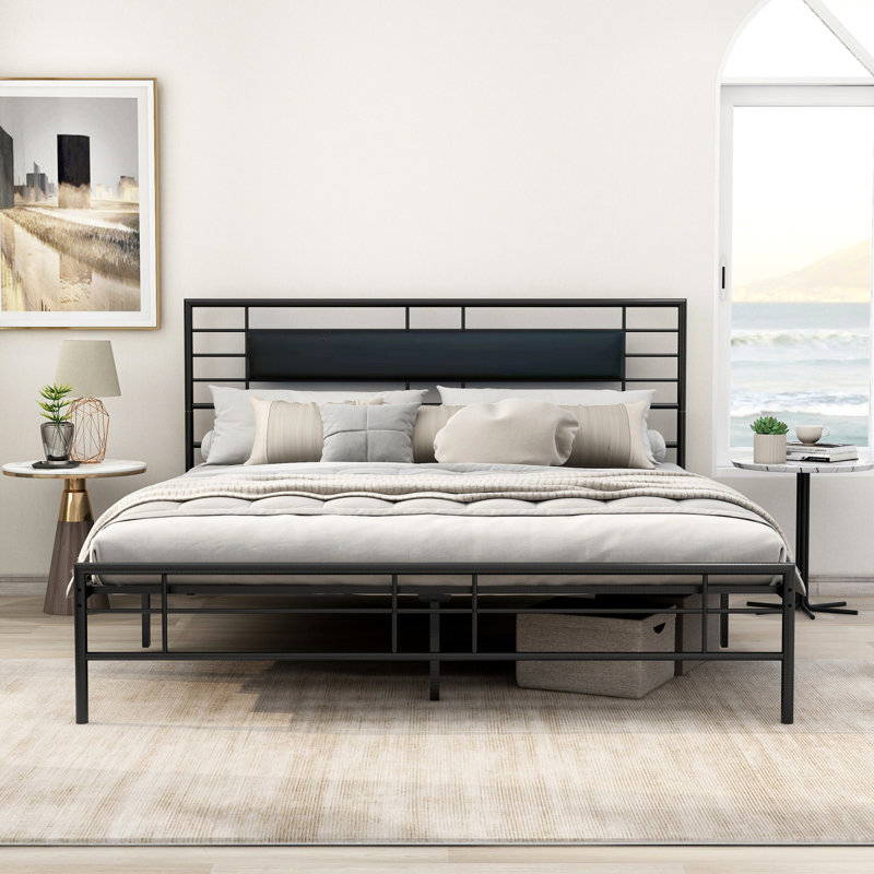 Jhani Metal Open-Frame Bed, Black, California King