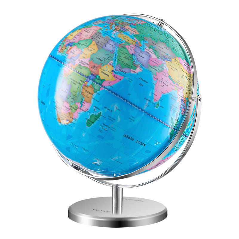 Globe terrestre lumineux avec support, 330,2 mm (13 pouces), globe éducatif avec base stable en métal lourd et veilleuse DEL avec carte des constellations imprimée en HD, rotatif, idéal pour l'apprentissage en classe des enfants.