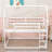 Twin Over Twin Bunk Bed With House-Shaped Frame And Ladder-1937453645