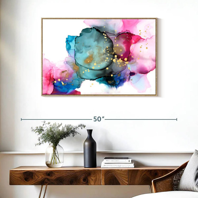Borealis I, Floating Frame Natural Wood, 37" X 25"