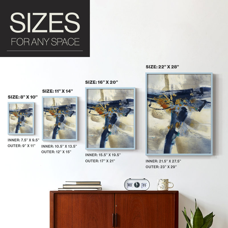 Blast Framed Print - Solid Wood, Blue, 10" H x 8" W