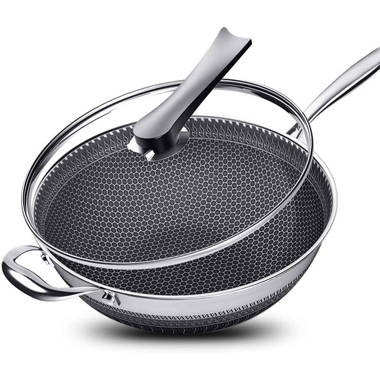 10 Bulk Non Stick 8 Inch Fry Pan With Lid - at 