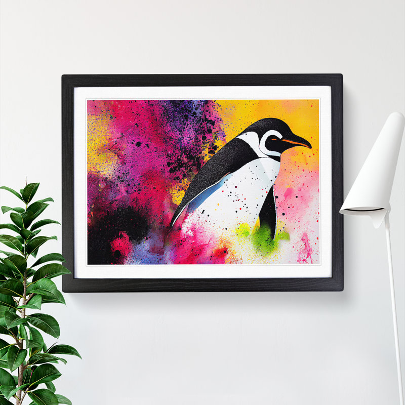 Penguin Splash Vol.1 Abstract - Framed Print, Black, 46cm H x 64cm W x 2cm D