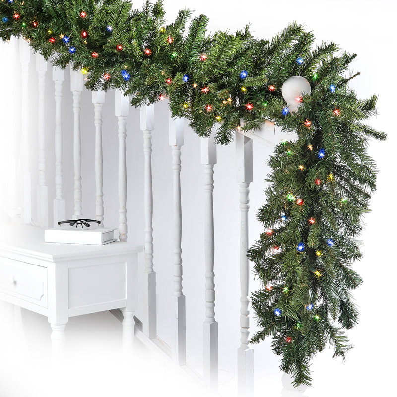 PVC Greenery 108" Pre-Lit Pinecone Garland