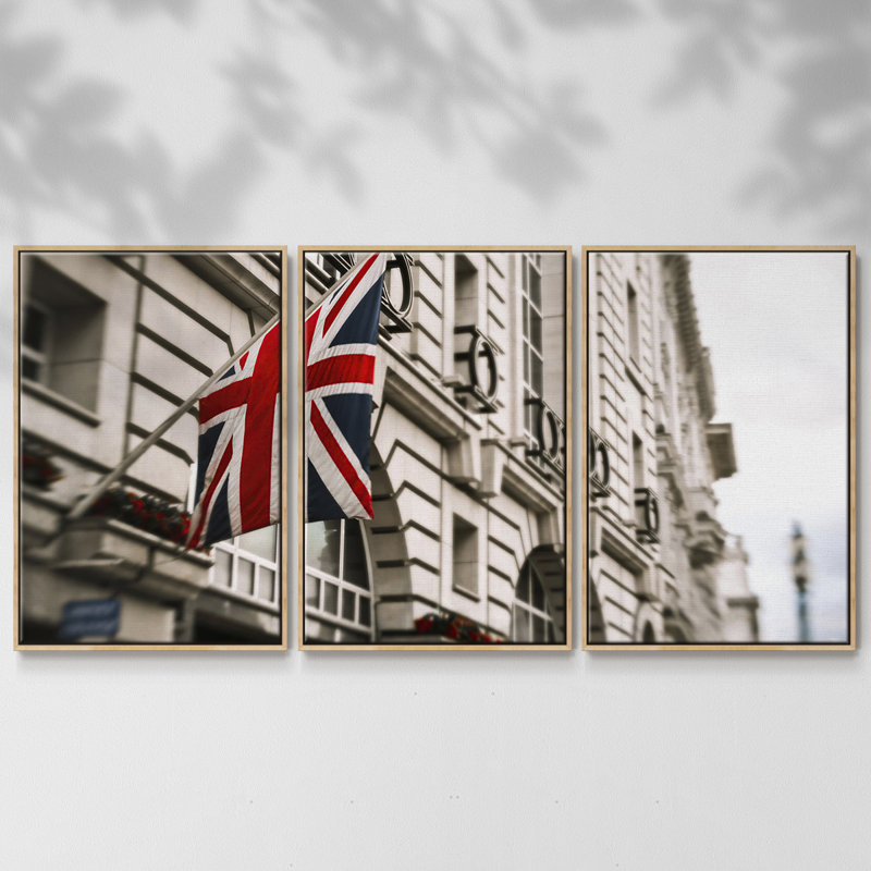 «London Scene II», reproduction sur toile 3 pièces, Naturel, H 36 po x l 75 po x P 2 po