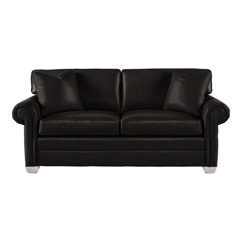 Main Street Loveseat, Dove Gray, Ziggy Ink Genuine Leather