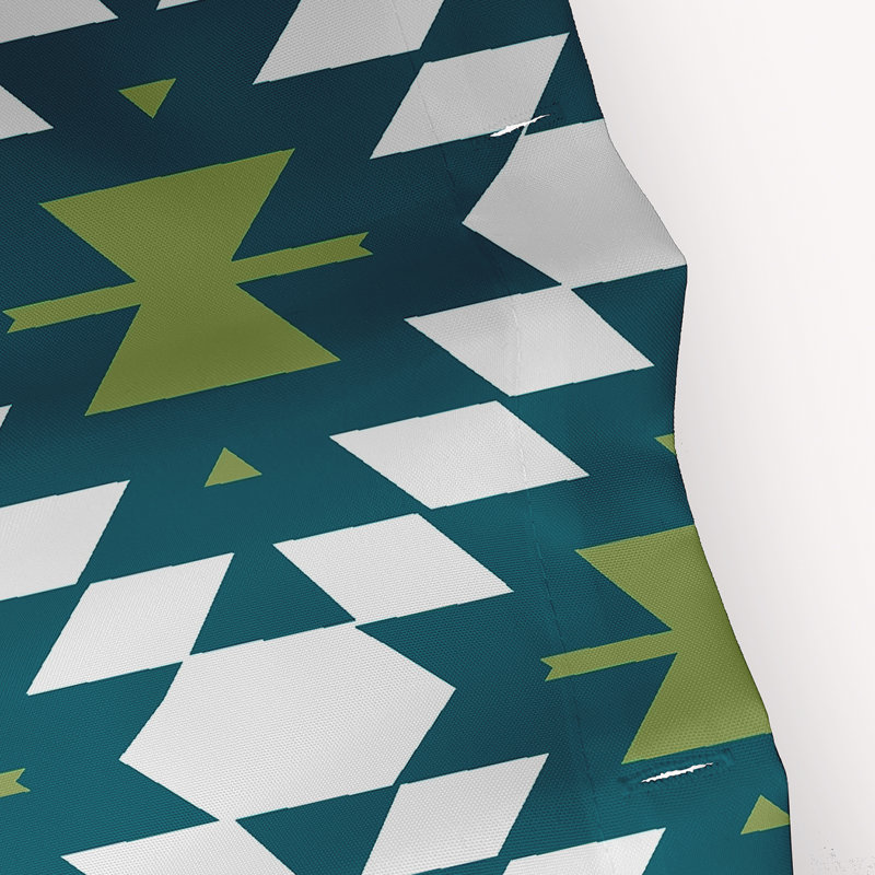  Kilim 2 Geometric Print Single Shower Curtain, Teal