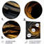 «Yellow» et «Black», spirale abstraite, art mural en métal-373834886