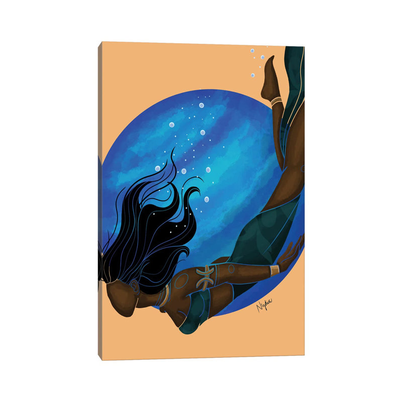 Pisces - Painting on Canvas, 45.72cm H x 30.48cm W x 1.91cm D, Wrapped Canvas