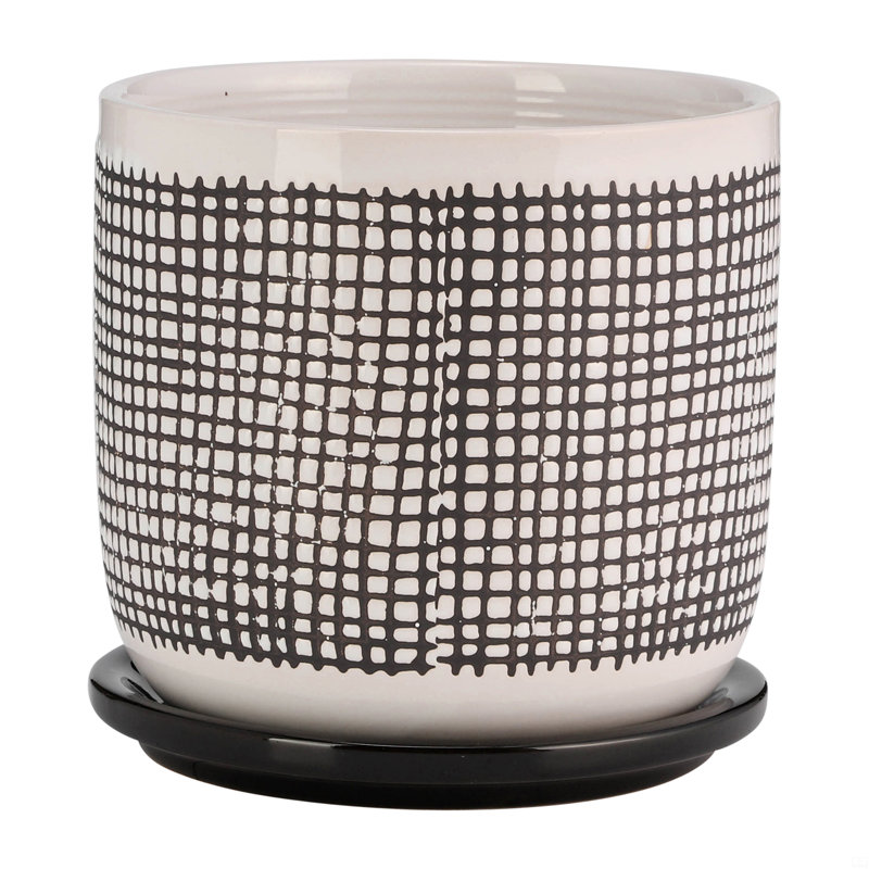6" Mesh Design Planter W/ Saucer