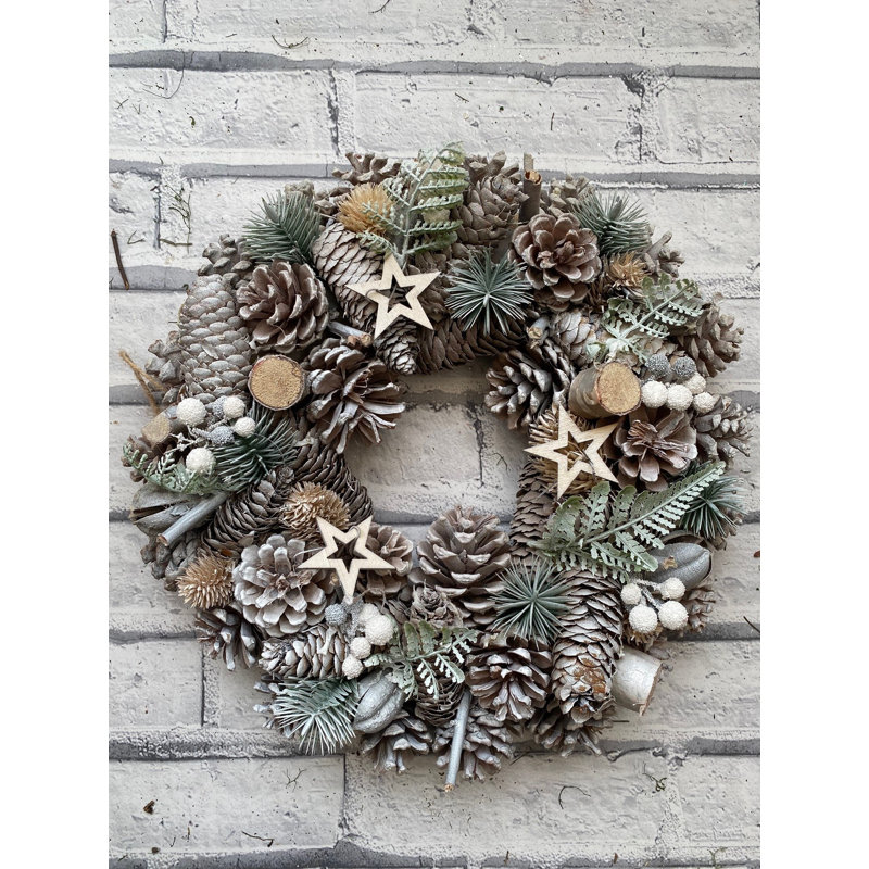 Faux Pinecone Twig 35cm Wreath