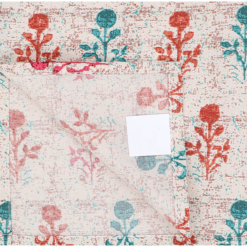 Serviette carrée en polyester, 6, Rose / Bleu