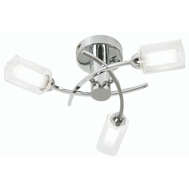 Glass Semi Flush Mount, Chrome