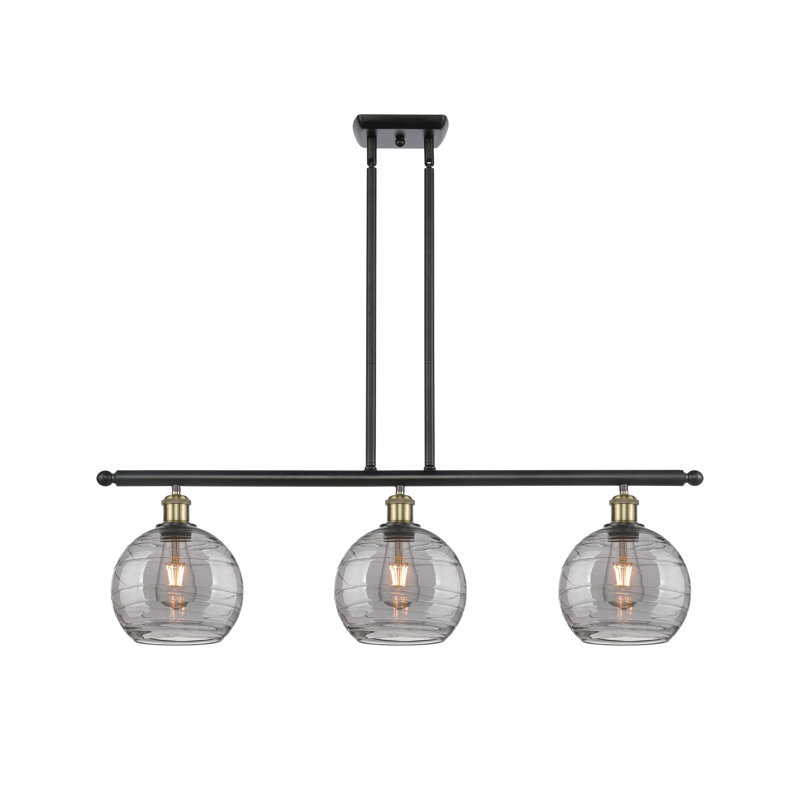 Ellington 3 - Light Kitchen Island Pendant, Black Antique Brass
