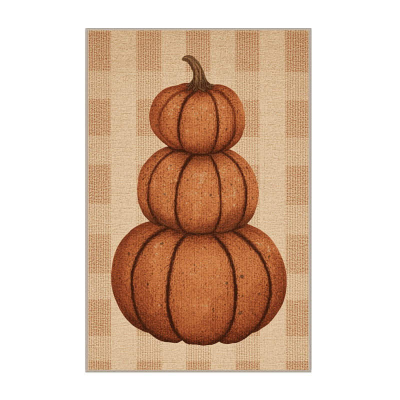 Machine Washable Moravian Halloween Modern & Contemporary Abstract Rug in Brown – Beige Binding, 8x12