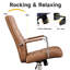 Fauteuil de bureau à dossier moyen, chaises de salle de conférence avec roulettes, fauteuil roulant à hauteur ajustable en cuir nervuré.-132837402-132837403