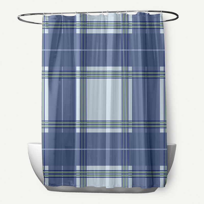 Rideau de douche simple Jaylee, Bleu clair / bleu