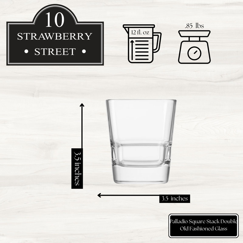 10 verres carrés Strawberry Street Palladio, DOF