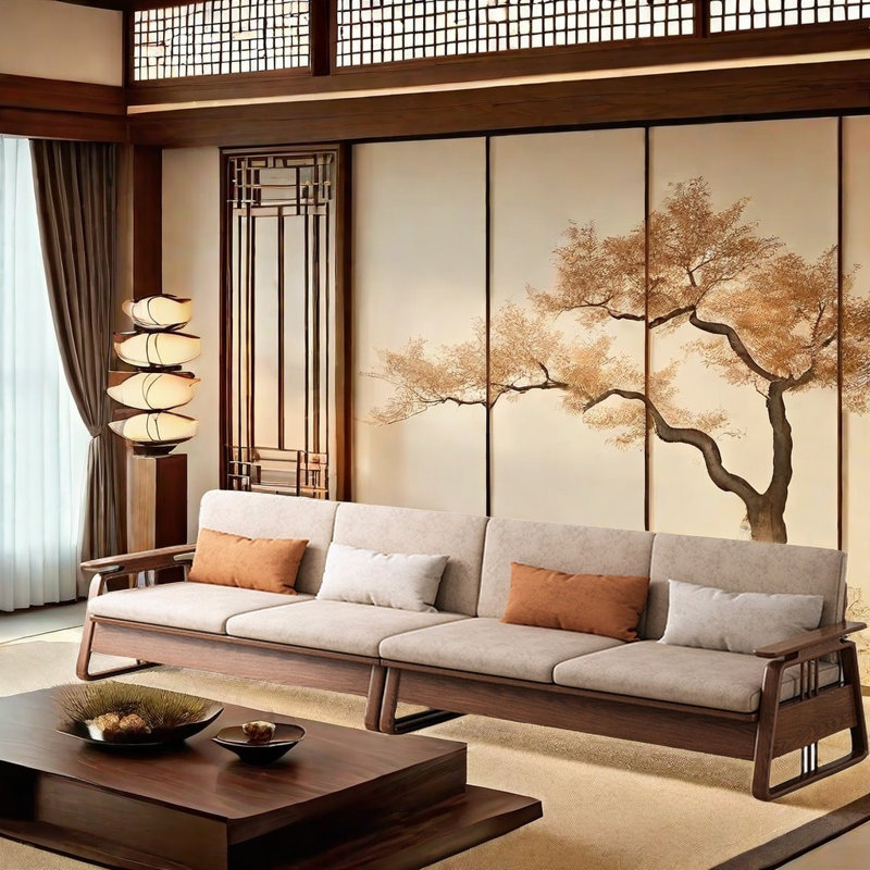 Nouveau canapé chinois, H 35,43 po x l 111,81 po x P 32,28 po