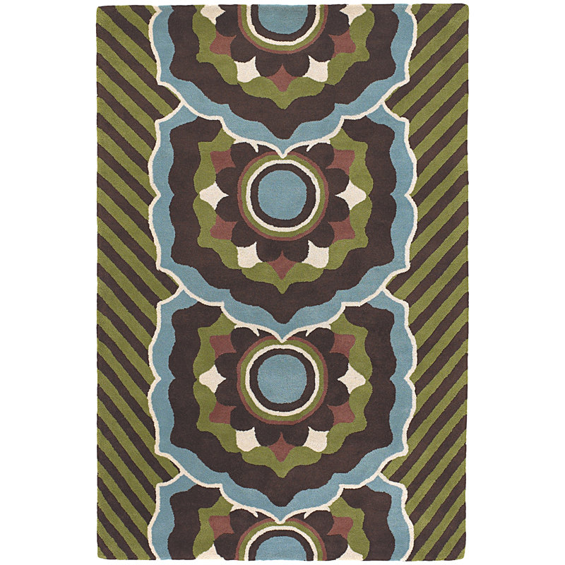 Tapis vert/bleu, Rectangle 5 pi x 7 pi 6 po