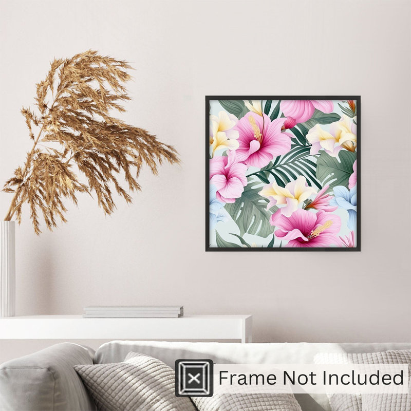 Motif floral hibiscus floral, H 18 po x l 18 po
