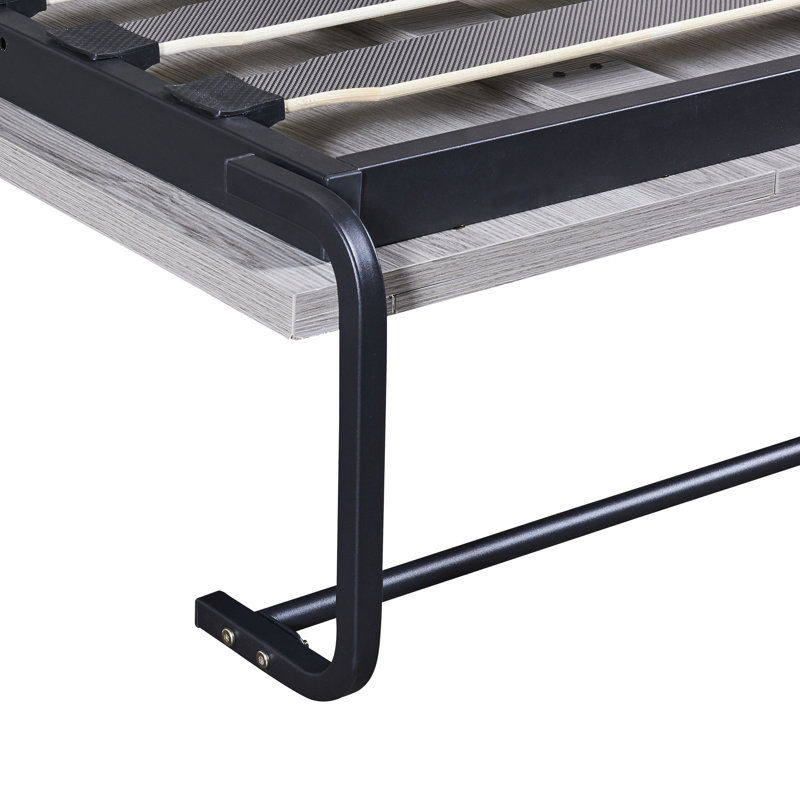 Lit double espace gris - Matelas sécuritaire et armoire pliable