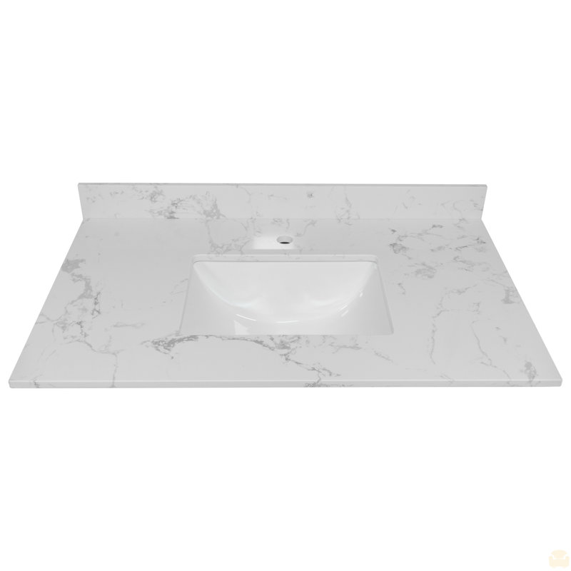 Dessus de meuble-lavabo en pierre Carrara