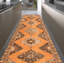 Tapis de couloir unique en laine noué à la main de style années 1990 de 4 pi 2 po x 12 pi 2 po Mootje